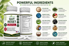 Gut Reset Gut Health Capsules Probiotic Fiber Digestive & Bloating Support