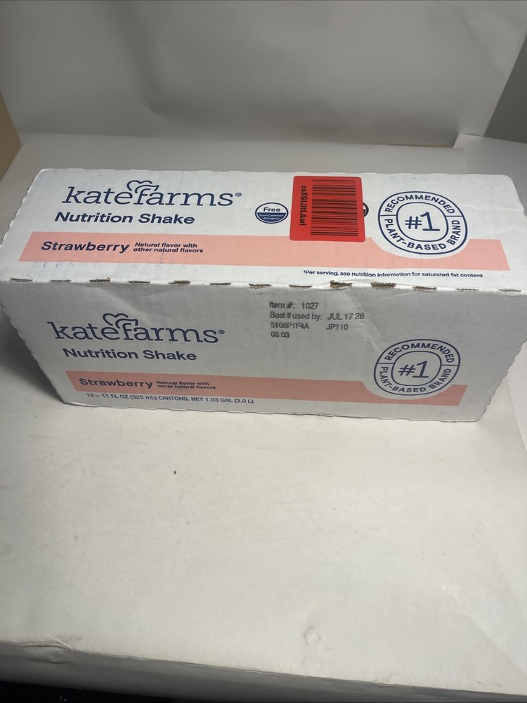 NEW Sealed Case of KATE FARMS Standard 1.4 STRAWBERRY Formula 12, 11 oz (14a