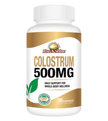Colostrum 500mg by Rise-N-Shine – Immune, Allergy & Gut Support – 30-Day Supply