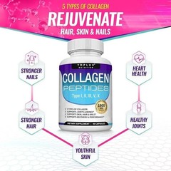 Top-grade Collagen Peptides 1800 MG Hydrolyzed Anti-Aging (Types I,II,III,V,X)