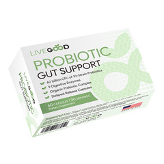 Probiotic 60 Billion CFU 10 Strain L-Glutamine Digestive Enzymes LiveGood 60ct