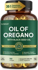 Oil of Oregano with Black Seed Oil Softgels, All-in-1 Immune Support Formula wit
