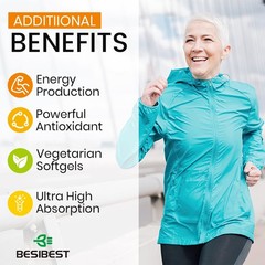 Besibest 1000mg Liposomal CoQ10 Ubiquinol, 120 Vegan Softgels, High Absorption