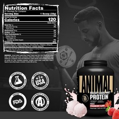 Animal Whey Isolate Protein Powder – Strawberry 4 lbs
