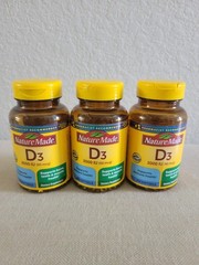 Nature Made D3 2000 IU 50 mcg 250 Softgels Supplement EXP 2026 LOT OF 3