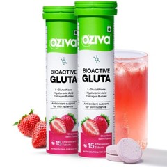 OZiva Bioactive Gluta Fizzy 30 Tabs Antioxidant Support For Skin Radiance