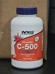 Now Foods Chewable C-500 Cherry-Berry Flavor 100 Tablets GMP Quality Assured,