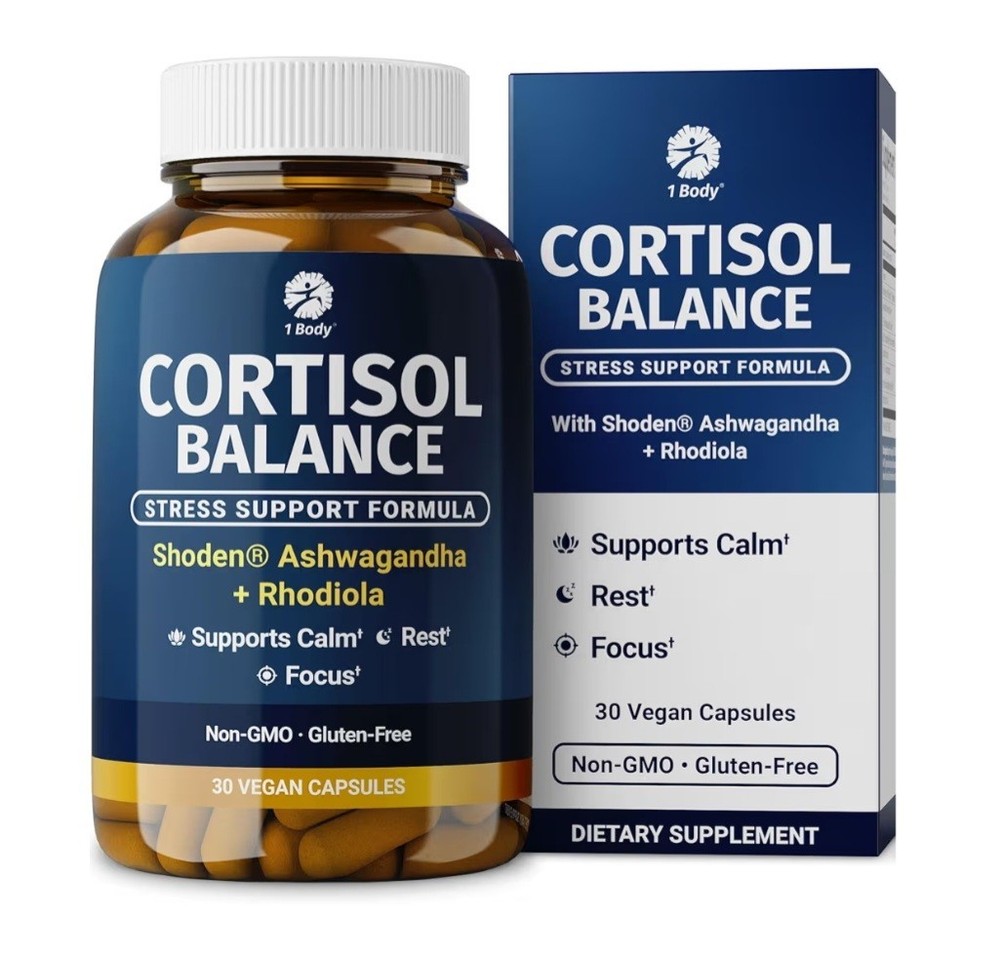 Cortisol Balance Ashwagandha Rhodiola Rest Relaxation Focus Made In The USA