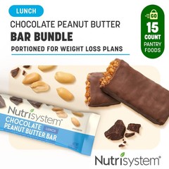 Nutrisystem Chocolate Peanut Butter Bar Pack for Weight Loss 11g Protein 15Count