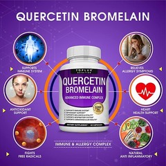 Quercetin With Bromelain 1200Mg – Natural Immune supplement, Vegetarian Capsules