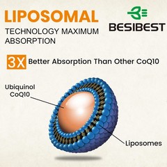 Besibest 1000mg Liposomal CoQ10 Ubiquinol, 120 Vegan Softgels, High Absorption