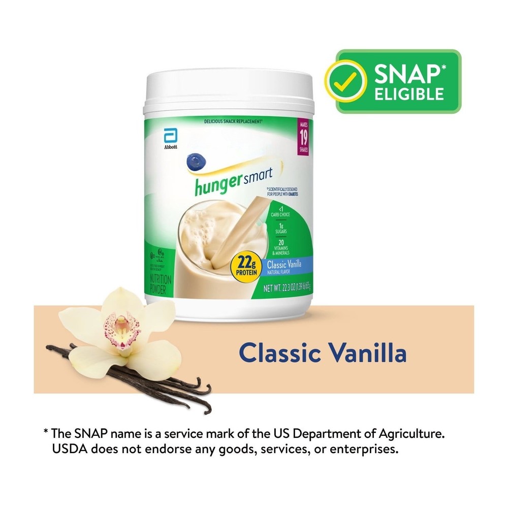 22.3-oz Tub,1Count Hunger Smart Diabetic Protein Shake,Classic Vanilla,