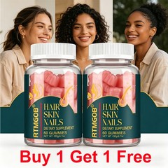Buy 1 Get 1 Free Hair Skin Nails Biotin Gummies – 60ct Dietary Supplement