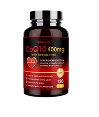 Coq10-400Mg with Trans-Resveratrol, PQQ & Vitamin E – High Absorption Coenzyme-Q