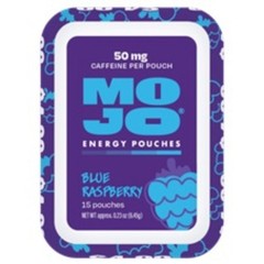 3x Mojo Energy Blue Raspberry Caffeine Pouch Drink Beverage Bulk New Pack 15ct