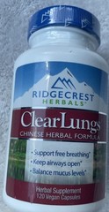 Ridgecrest ClearLungs 120 Caps Herbal Supplement Exp. 04/2027 New Sealed