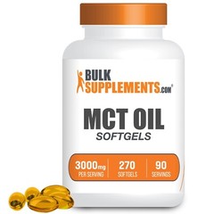 BulkSupplements MCT Oil 3000mg Softgels 270ct – 3000 mg Per Serving