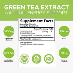 Green Tea Extract Capsules, 1000mg, 3x