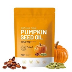 Pumpkin Seed Oil 1000mg with Saw Palmetto 300-Softgels.NEW+/*
