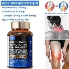 Glucosamine Chondroitin MSM Turmeric – Joint Health Supplement Pain Relief 120ct