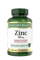 Nature’s Bounty Zinc 50mg 400 Tablets Immune Support Supplement