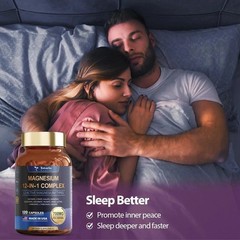 Magnesium 12 Complex 1 in 700mg – Glycinate Citrate Malate Taurate – 3 Bottles.