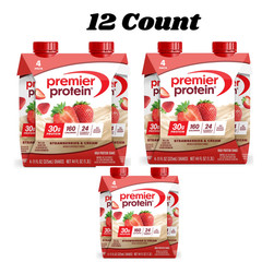 Premier Protein Shake, Strawberries & Cream, 30g Protein, 11 fl oz, 12 ct…