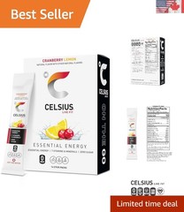 Sugar-Free Cranberry Lemon Energy Mix – 200mg Caffeine – 14 Portable Sticks
