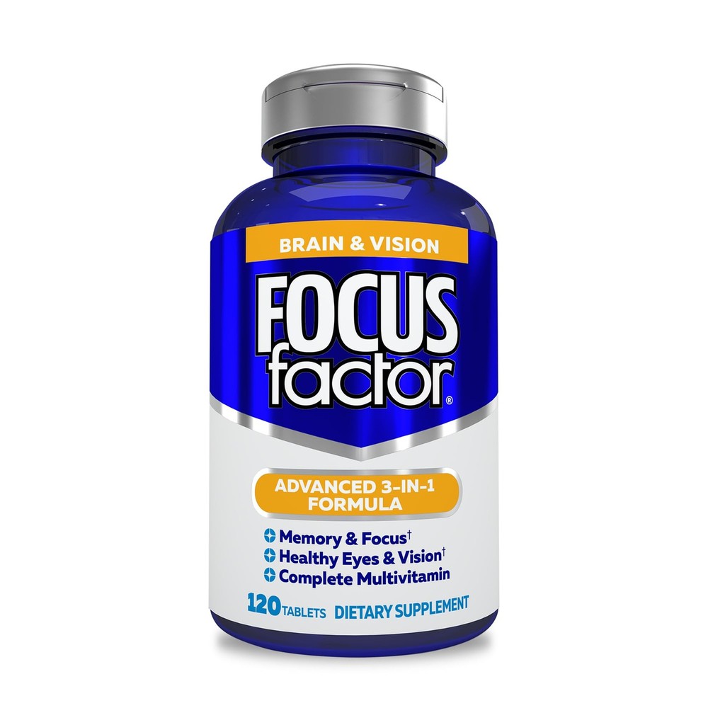 Focus Factor Adults Brain and Vision Supplement, 120 120 Count (Pack of 1)