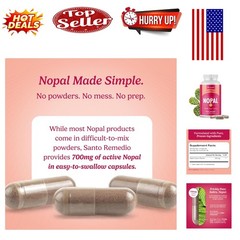 Nopal & Prickly Pear Cactus Dietary Supplement – Supports Blood Sugar & Diges…
