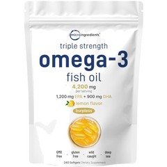 Burpless Omega 3 Fish Oil 4200mg – EPA 1200mg + DHA 900mg
