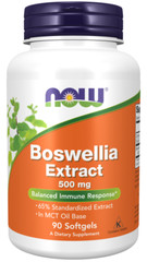 NOW Foods Boswellia Extract 500 mg 90 Softgel Immune Response MCT Oil 11/2024EXP