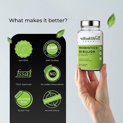 Health Veda Organics Probiotics 50 Billion CFU Multi-Strains | 60 Veg Capsules