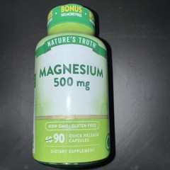 Nature’s Truth Vitamins Magnesium Oxide Gluten Free Capsules Non-GMO 500mg 90 Ct