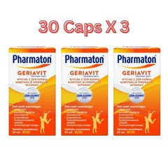 3x Geriatric Pharmaton 100 capsules with Ginseng Extract Natural Health 30 Caps
