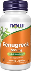 NOW Foods Fenugreek 500mg 100 Veg Capsules Herbal Supplement