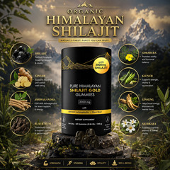 100% Pure Himalayan Shilajit GOLD Gummies, Organic, Extremely Potent 3000mg