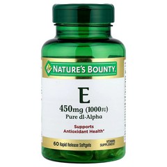 2 X Nature’s Bounty, Vitamin E, Pure Dl-Alpha, 450 mg (1,000 IU), 60 Rapid Rele