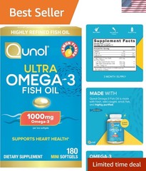 Ultra Pure Fish Oil Omega 3 Softgels, 180 Count, Lemon Flavor, Gluten Free