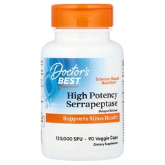 2 X Doctor’s Best, High Potency Serrapeptase, 90 Veggie Caps