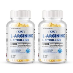 L-Arginine L-Citrulline Nitric Oxide Booster 3000mg, 360 Softgels, 180 Servings