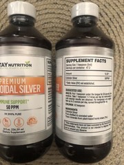 STAY NUTRITION /Premium Colloidal Silver/ Immune Support / 50 PPM /8 Fl. Oz./2pk