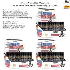Weider Amino Blast Mega Forte 60x25ml Liquid Amino Acids Shots Apple Cherry
