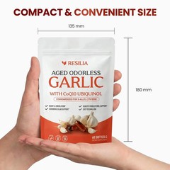 Resilia Garlic Extract 600mg Softgels (60 Count) – Odorless Aged Garlic Extra…