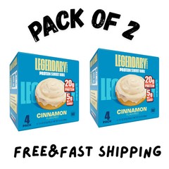 (2 PACK) Legendary Foods Protein Sweet Roll – Cinnamon 4 Pk