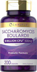 Saccharomyces Boulardii Probiotics | 10 Billion CFUs 200 Capsules | by Carlyle