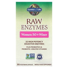 2 X Garden of Life, RAW Enzymes, Women 50 & Wiser, 90 Vegetarian Capsules