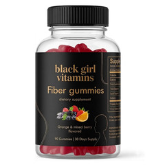 Black Girl Vitamins Prebiotic Fiber Gummies Orange Berry 30 Day Supply