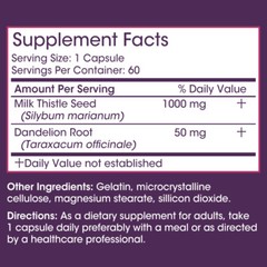 Organic Vitamin Milk Thistle Extract 120 Capsules Extra Strength Liver Cleanse