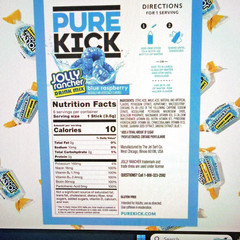 23 BOXES Pure Kick ENERGY Jolly Rancher Blue Raspberry Drink Mix Singles 138 Stk